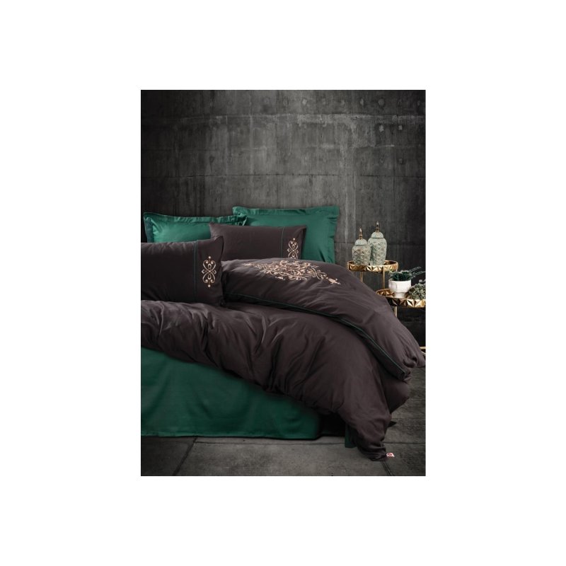 Хлопковый Комплект постельного белья с вышивкой Tiana Green