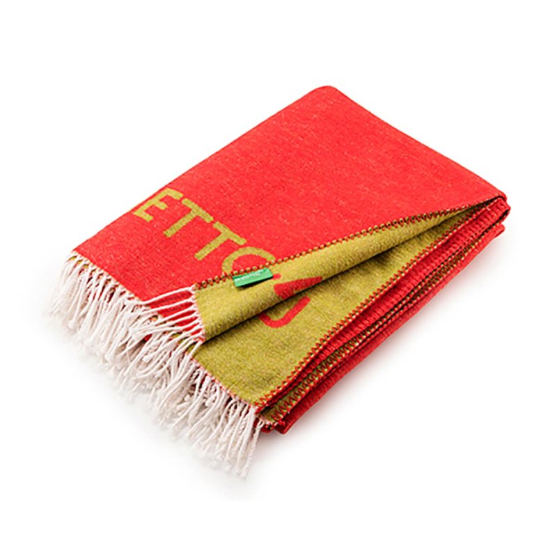 Декоративное одеяло из хлопка и акрила Tevere. United Colors of Benetton, красный