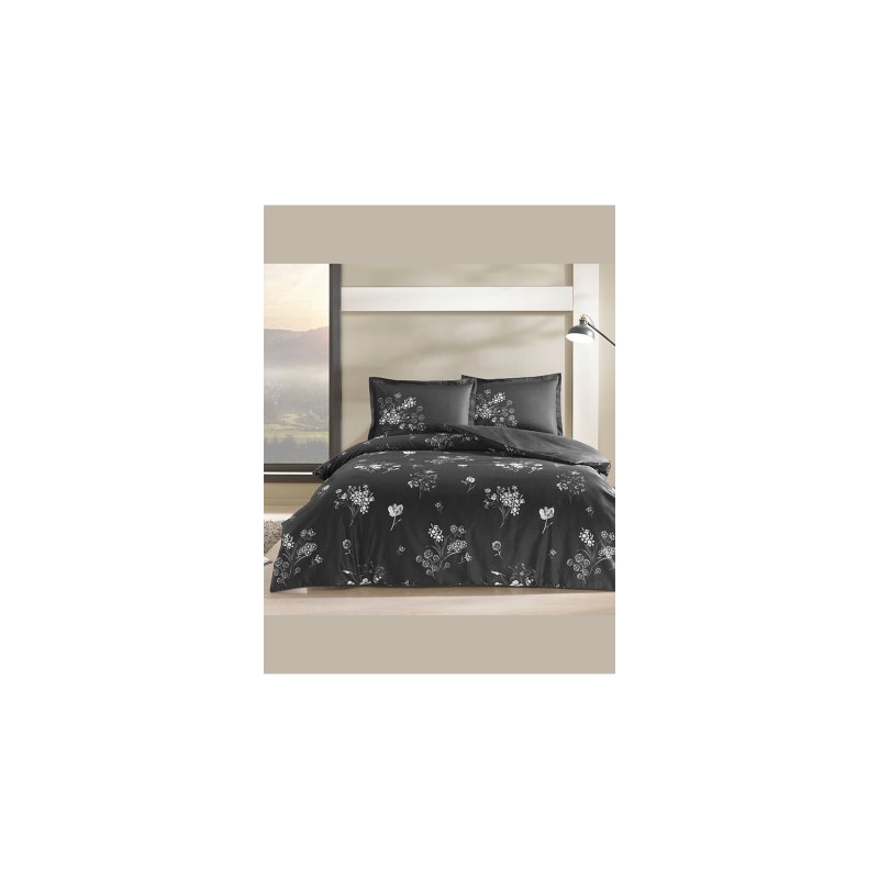 Комплект постельного белья Tac из хлопка и атласа Roxane, черный, двойной